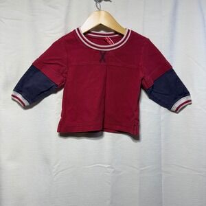 Vintage Hanna Andersson Red Blue Layered Long Sleeve Shirt Size 9-12m aka 80